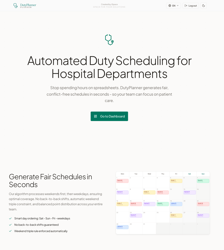 Jspace portfolio project - Duty Planner